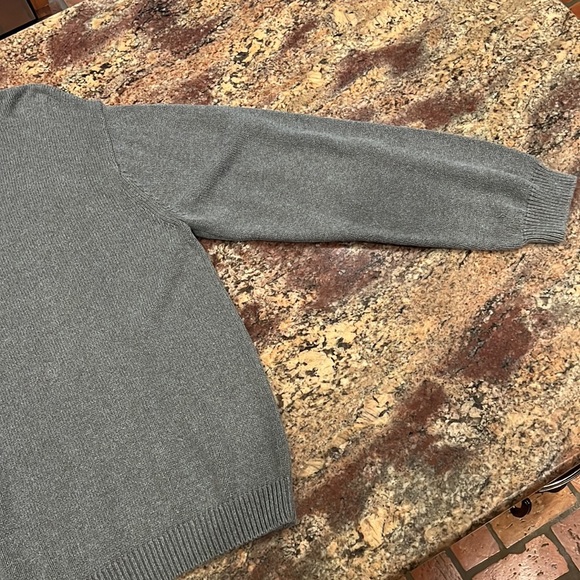 CHAPS Men’s XXL Sweater 100% Cotton, Long Sleeves, Gray/Navy, EUC - Picture 13 of 13